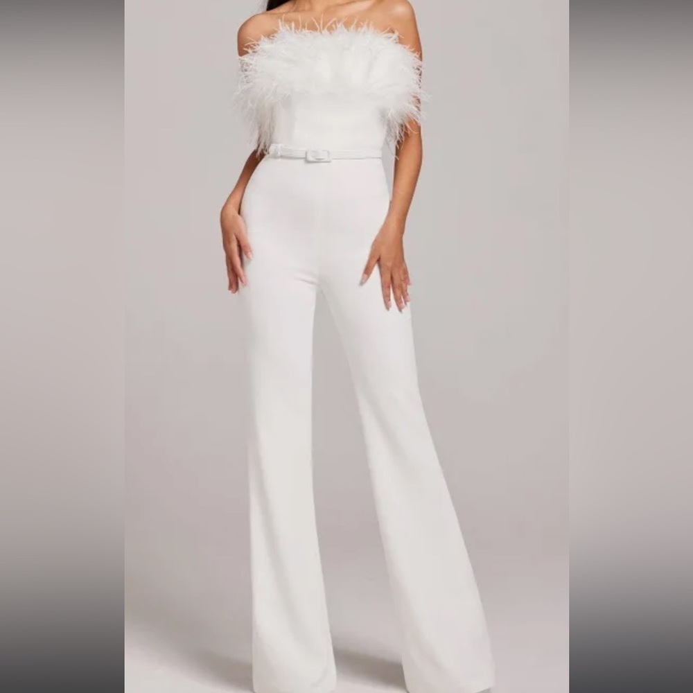 Nadine merabi white colette jumpsuit